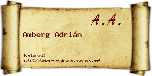 Amberg Adrián névjegykártya